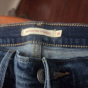 Dark Blue Shaping Straight Jeans